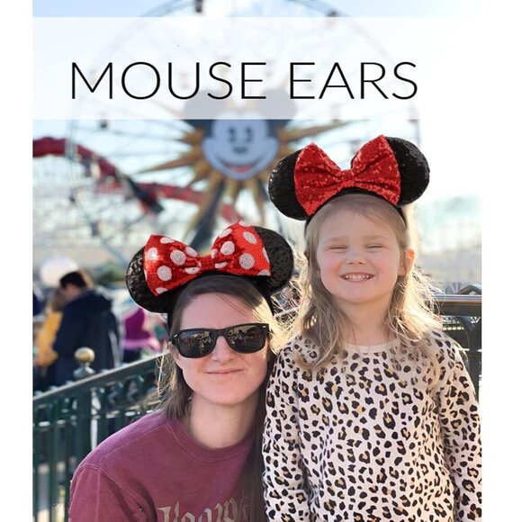 Sequin Mouse Ear Headbands 2 pcs Adults Kids Polka Dot Cute Party Accessory main image 7